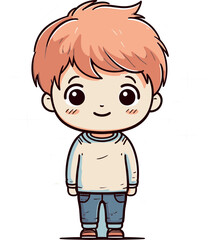 Youthful Spirit Boy Vector Design Vector Sketch of a Smiling Boy