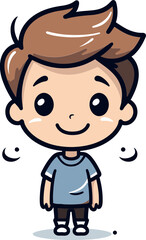 Vector Drawing of an Energetic Boy Expresse Gestures Boy Vector Scene