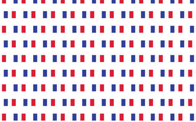 Illustration of France flag pattern on a white background. New year country flags seamless pattern decoration. Creative minimalist art style background