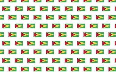 Illustration of Guyana flag pattern on a white background. New year country flags seamless pattern decoration. Creative minimalist art style background