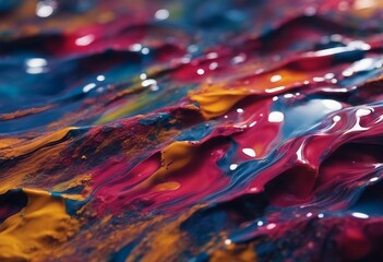 Abstract background from the smears of acrylic paint Mixing multicolored oil paint Abstract...