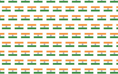 Illustration of India flag pattern on a white background. New year country flags seamless pattern decoration. Creative minimalist art style background