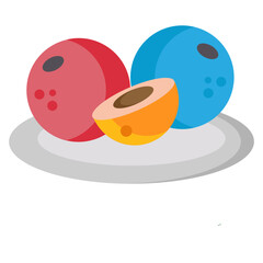 Fototapeta premium fruit on a plate icon 