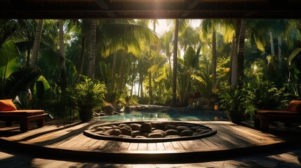 secluded tropical oasis with pool