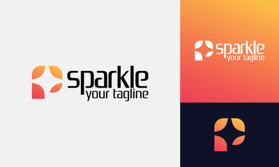 flare light spark logo square letter p vector illustration 
 - obrazy, fototapety, plakaty