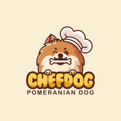 Cute dog chef logo