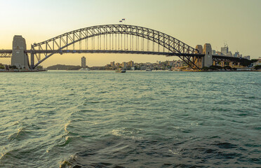 The Sydney Harbor Bridge is a heritage-listed steel through arch bridge,  nicknamed The Coathanger...