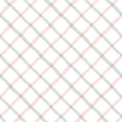 Gingham seamless pattern. Watercolor pastel lines texture for shirts, plaid, tablecloths, clothes, bedding, blankets, makeup wrapping paper. vector checkered summer girly print