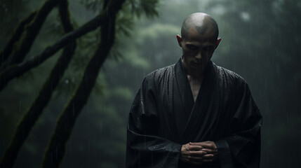 お坊さんのイメージ - image of Japanese Monk - No1-8 Generative AI - obrazy, fototapety, plakaty