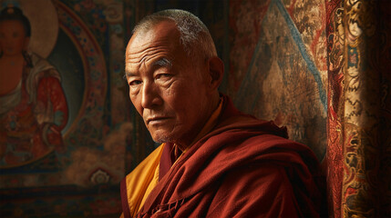 チベット僧のイメージ - image of Lama - No1-5 Generative AI - obrazy, fototapety, plakaty