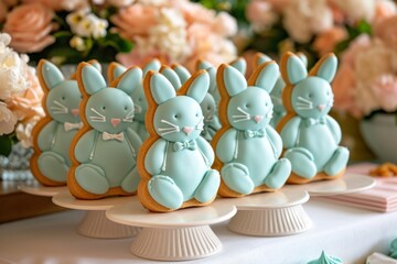 Pastel Decorated Bunny Cookies