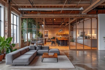 Obraz premium Very modern office with large windows