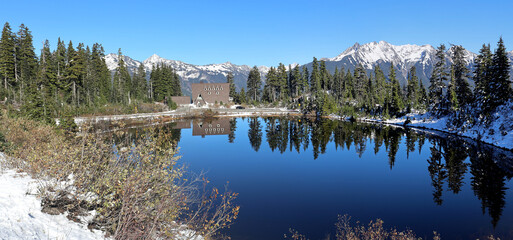 Alpine scenery in Cascadia Mountain of Washington State in USA