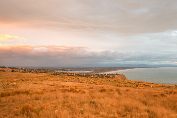 Sunrise at Godley Head, back towards Christchurch - Banks Peninsula, New Zealand