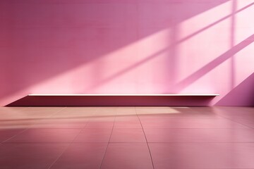 Pink room with a shelf