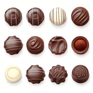 A variety of chocolate candies
