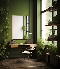 workspace with plants and natural light