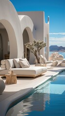 Obraz na płótnie Canvas Modern villa with infinity pool and stunning ocean views