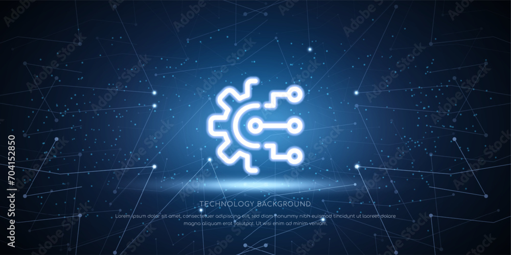 Wall mural abstract digital background and a glow setting concept