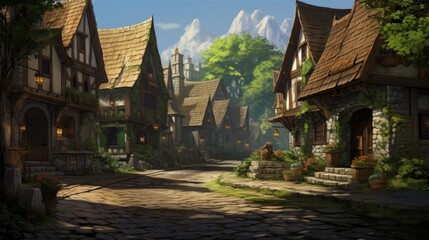 Fantasy RPG Village Game Artwork