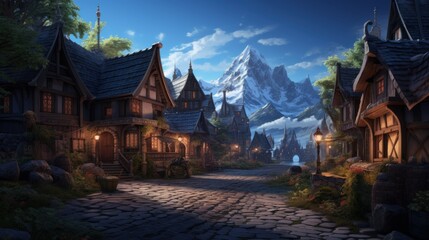 Fantasy RPG Village Game Artwork