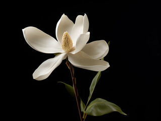 Fototapeta na wymiar Magnolia flower in studio background, single magnolia flower, Beautiful flower images