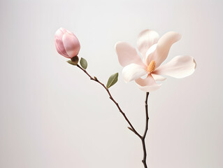 Fototapeta premium Magnolia flower in studio background, single magnolia flower, Beautiful flower images