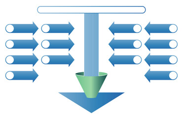 Fototapeta premium arrow and funnel infographic