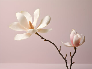 Obraz premium Magnolia flower in studio background, single magnolia flower, Beautiful flower images