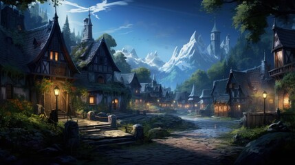Fantasy RPG Village Game Artwork