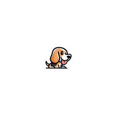 A cute beagle dog smiles,vector illustration.