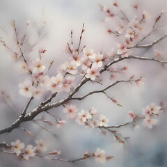 Obraz premium A serene scene of cherry blossoms. 