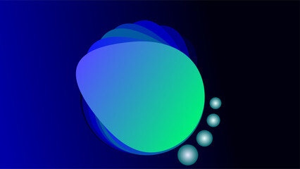 Rotating overlays of pointed irregular blue green circle frames over dark blue background.