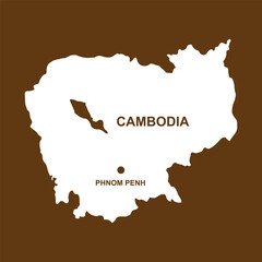 Cambodia country map icon