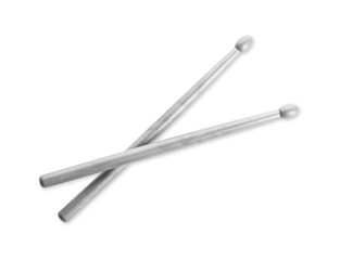 Two drum sticks isolated on white, top view