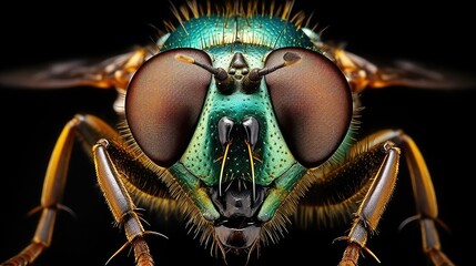 Close up flies insect macro