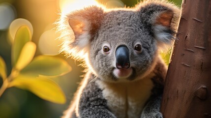 Naklejka premium A cute koala in sunny day