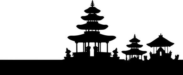 Fototapeta premium Pura bali silhouette