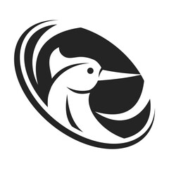 Woodpecker Logo template Isolated. Brand Identity. Icon Abstract Vector graphic