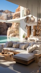 Modern luxury house with amazing desert mountain views