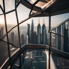 Obraz premium A futuristic city skyline with interconnected megatowers3