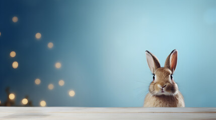 Fototapeta na wymiar rabbit on a light background with copy space empty space