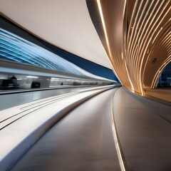 A futuristic high-speed train station with sleek, aerodynamic lines2 - obrazy, fototapety, plakaty