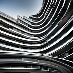 A modernist skyscraper with a twisting, spiral design1