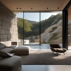 A modernist residence seamlessly integrated into a rocky cliffside2