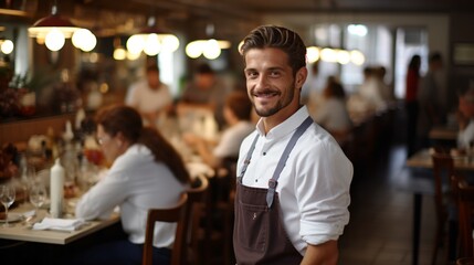 portrait of a male chef in a restaurant