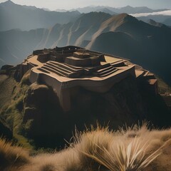 An ancient Incan citadel perched on a mountain ridge2 - obrazy, fototapety, plakaty