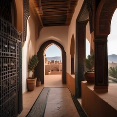 A traditional Moroccan kasbah with labyrinthine alleys and fortified walls3 - obrazy, fototapety, plakaty