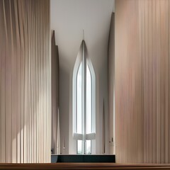 A modernist church with a minimalist design and a tall, narrow steeple3