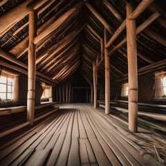 Naklejka premium An ancient Viking longhouse made of timber and thatch1